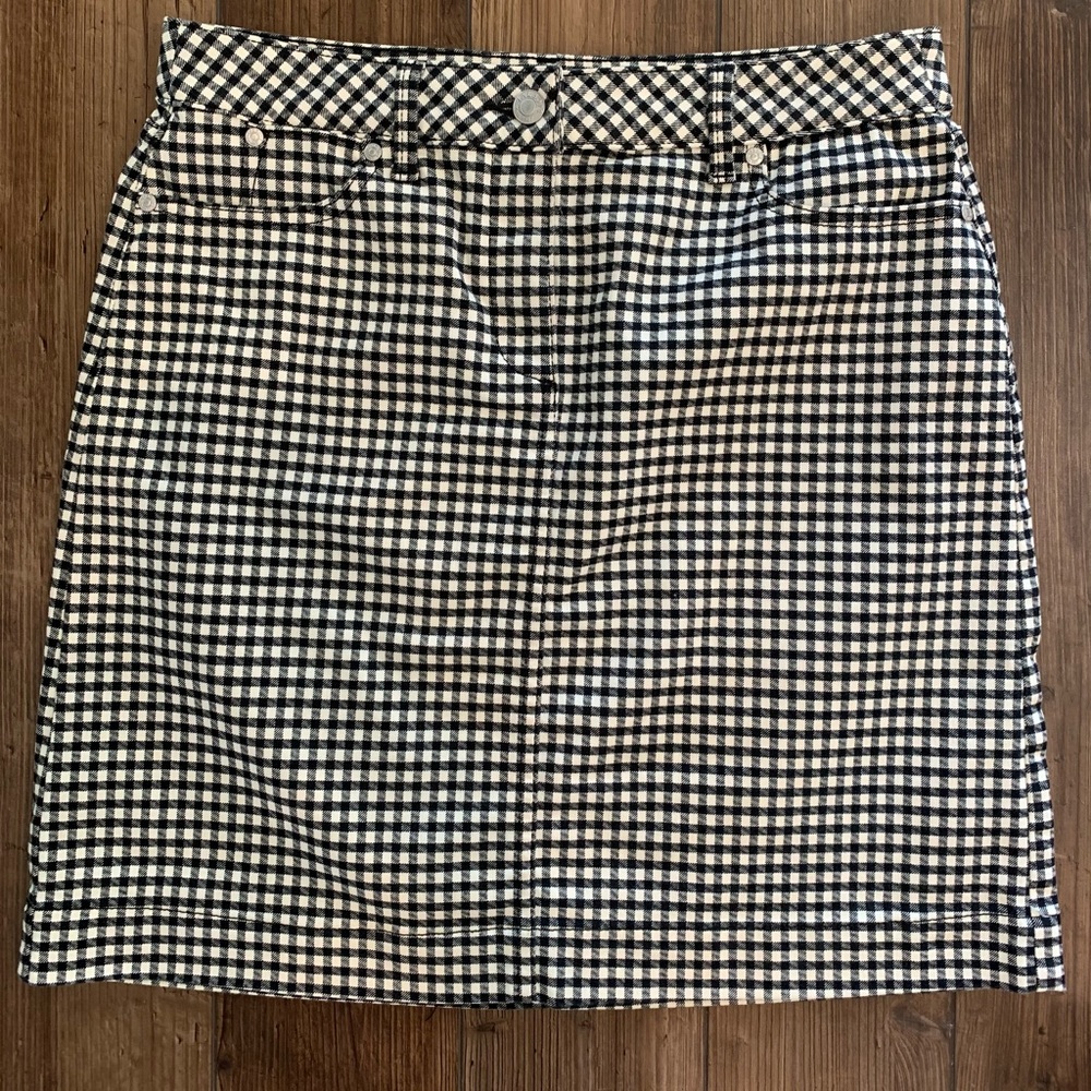 Black and White Plaid Talbots Skirt